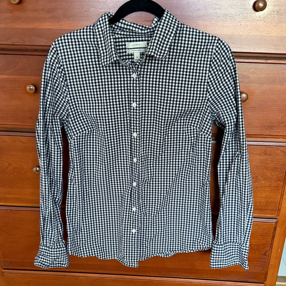 J. Crew Black and White Button-Down Shirt